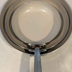 Tramontina Tri-ply Clad Stainless Steel Ceramic Frying Pan Set of 3