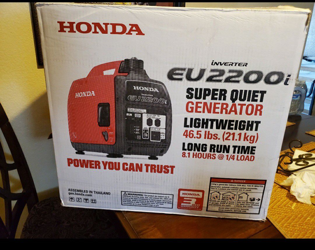 Honda generator eu2200 brand new