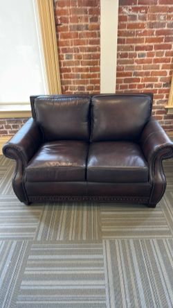 Leather love seat