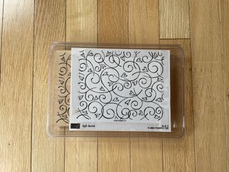 Stampin Up Soft Swirls 2002 Wood Mounted Rubber Stamp