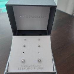 Sterling Silver Earrings & Charm Bracelet 