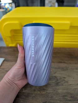 Starbucks Metallic Lilac Subzero Ceramic 12oz Insulated Tumbler w/ Blue Lid