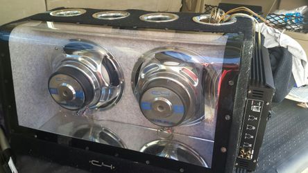 Speakers box with amp 450 watts per speakers 100.watt amplifier