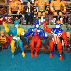 Mighty Crusaders Archie Comics Figures "The Shield.,The Web,The Comet ( Vintage Remco 1984 )