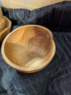 Hand-Turned Wooden Noodle Bowl