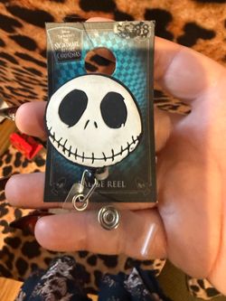 Disney The nightmare before Christmas lanyard reel in badge