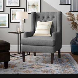 🆕🆕 Accent Chair Wingback Chair Brand New In The Box Living Room Furniture Dark Gray Armchair Dark Gray Accent Chair Dark Gray Wingback Chair 🆕🆕