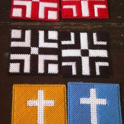 Handcrafted plastic canvas costers