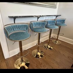 LIGHT BLUE/GOLD Barstools - 🪑 