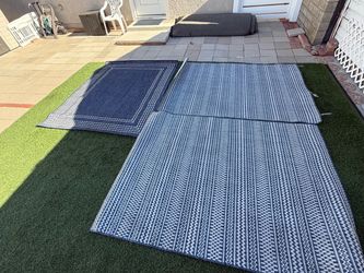 Blue Indoor/Outdoor Area Rugs – Set of 3