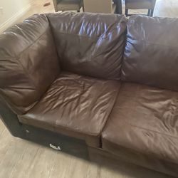 FREE Leather Sectional With Ottoman 