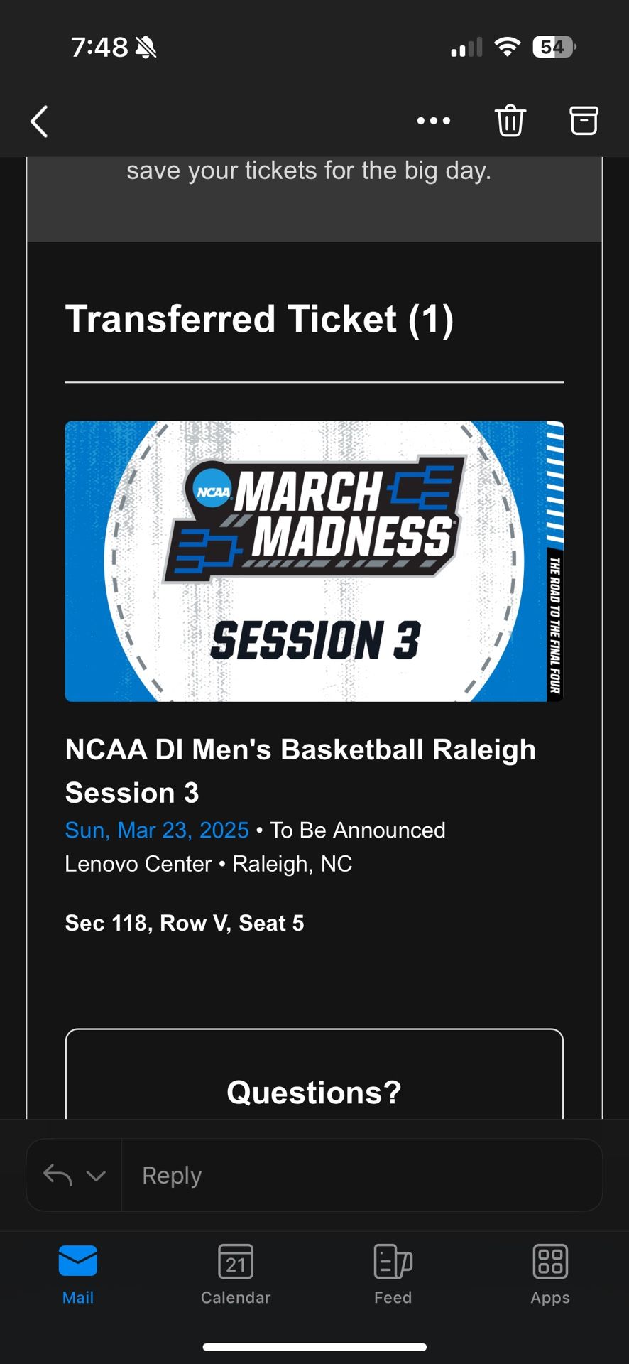 NCAA Session 3 in Raleigh