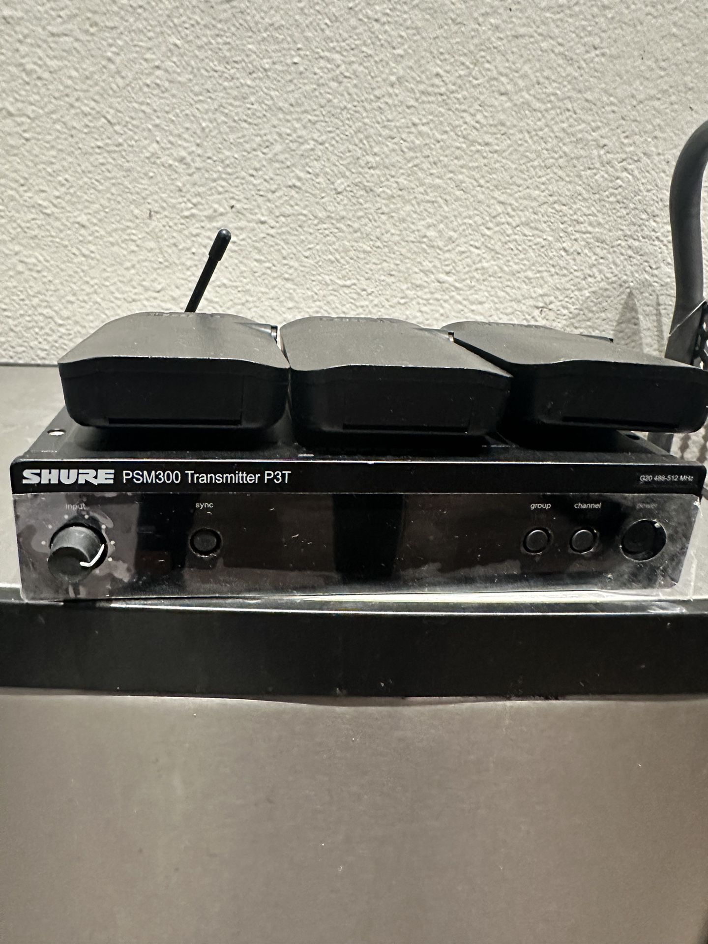 Shure PSM 300 Stereo Personal Monitor System with IEM (J13: 566-590 MHz) (Return Unit)  Not used!!   Includes 3 Shure P3R Wireless Bodypack Receivers 