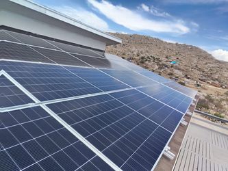Solar and energy storage, batteries, 550W by facial solar panels, 18 KW inverter, and a 14.3 kW of drip battery Solar and energy storage, batteries, 5