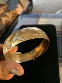 14k wise bangle bracelet -adjustable fits all wrist