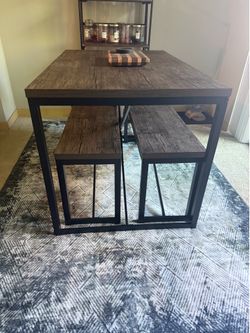 Dining table and shelf
