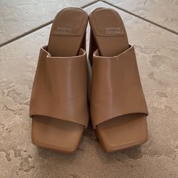 Jeffrey Campbell Heels Caviar Platform Slide Sandal (Nude, Size 5)