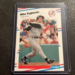 1988 Fleer Baseball Card Mike Pagliarulo New York Yankees #216
