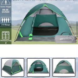Camping Tent 2-4 Person Tent: Lightweight Tent Backpacking Tents - Anti-UV Tent Waterproof Windproof Dome Tent Easy Assembly 4 Season Hiking Tents for