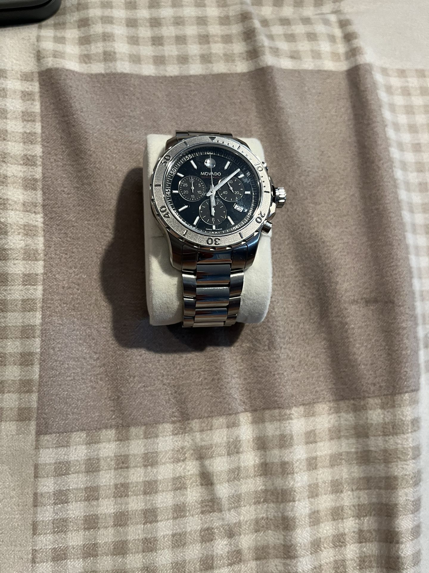 Movado Men's Watch Series 800 Silver with Black Dial