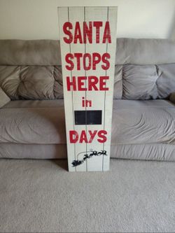Vintage Kirklands wooden Christmas countdown chalkboard sign 🎄