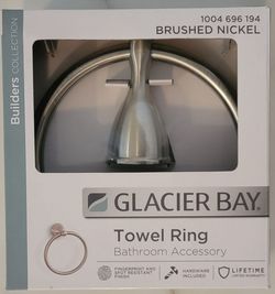 GLACIER BAY. Towel Ring Brushed Nickel #1004 696 194