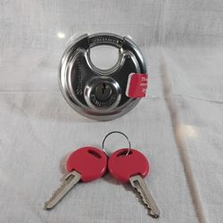 Cubesmart Stainless Steel Disk Padlock 2 3/4" and 2 Keys