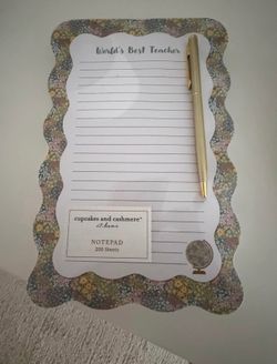 World's Best Teacher Notepad with Pen