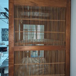 Teak Wood And Bamboo Armoire Made In Paris