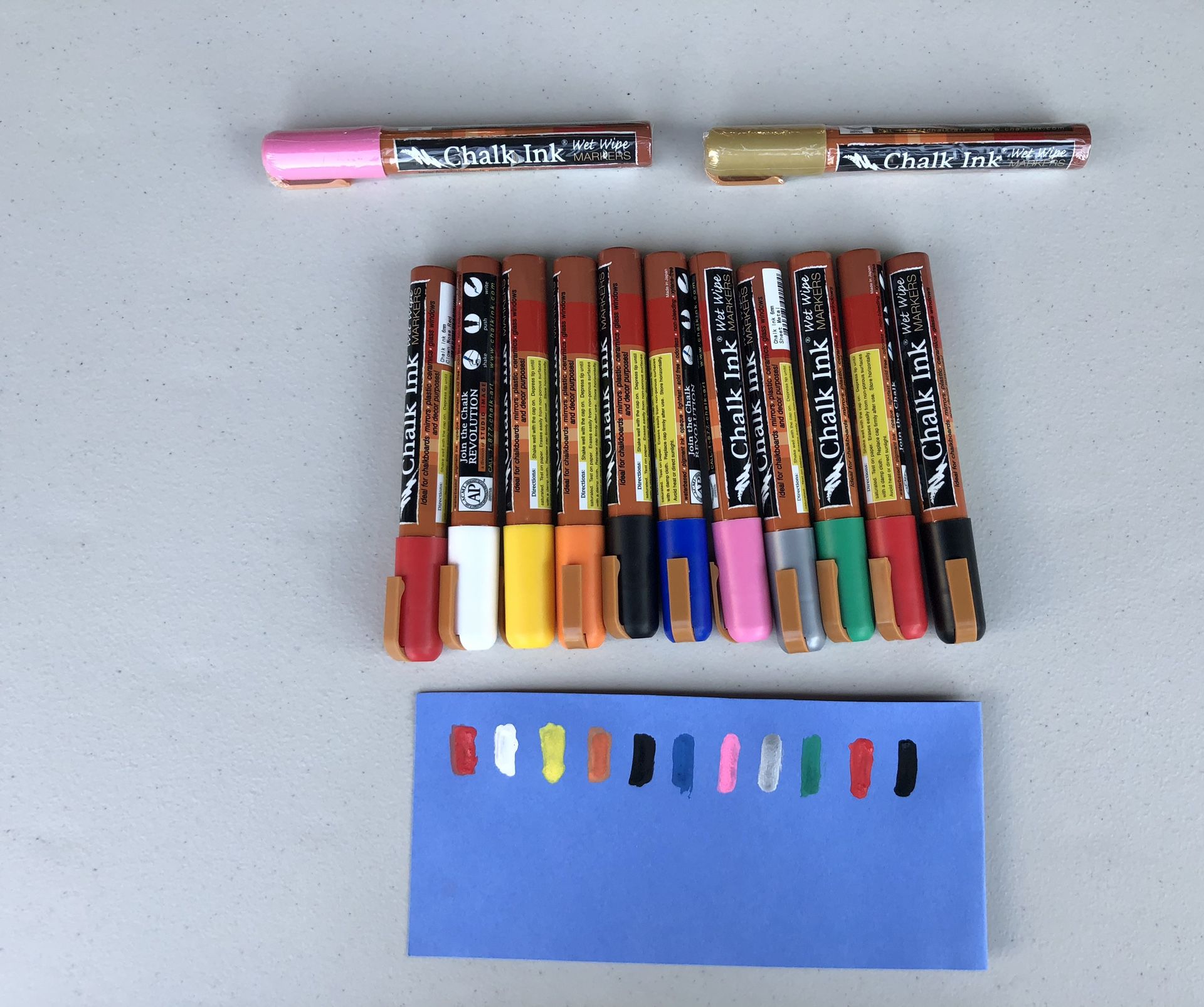 13 Chalk Ink Erasable Liquid Wet Wipe 6 mm Markers w/ Chisel Tips
