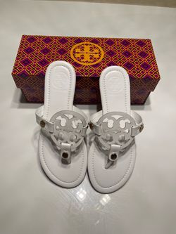 Tory Burch Miller Sandals White Leather
