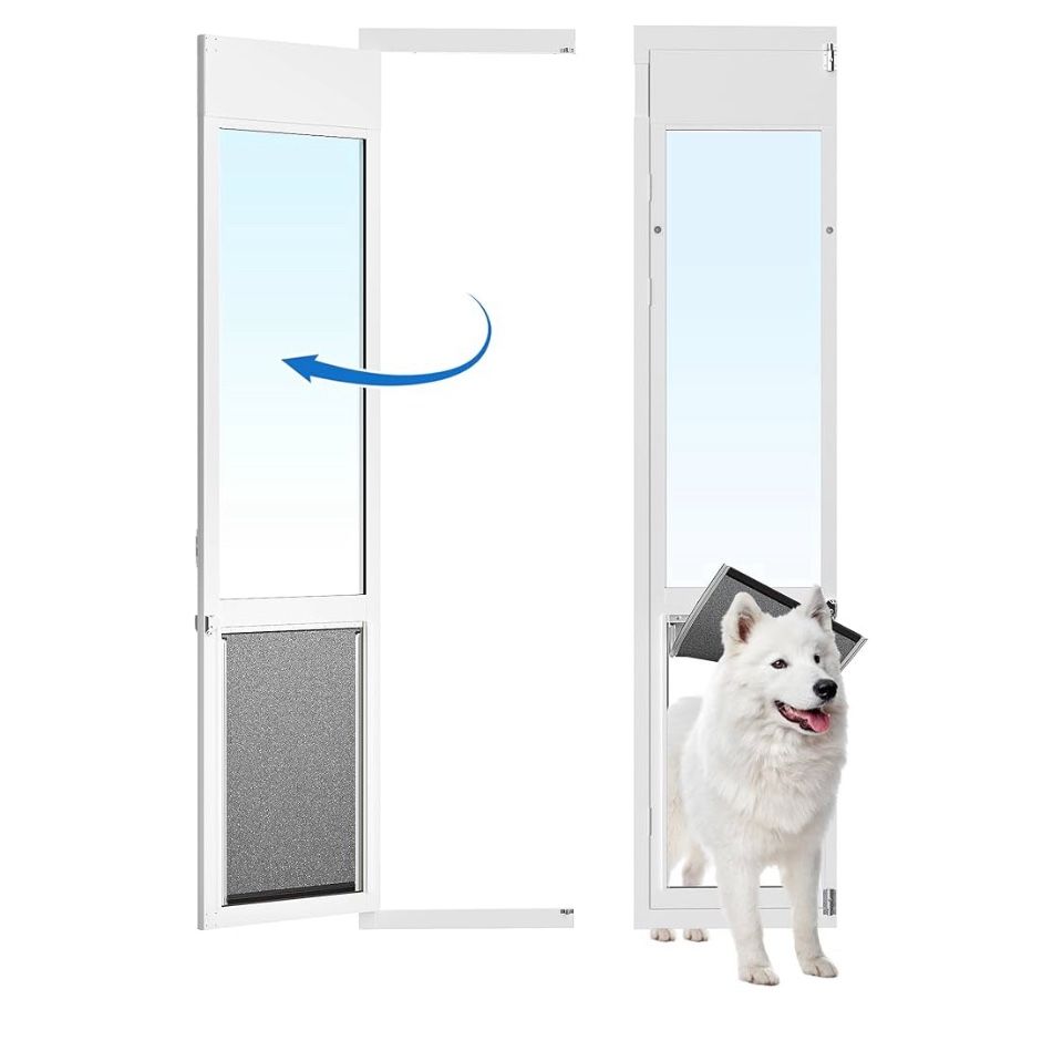 Brand New!! Sliding Glass Pet Door 91-96”
