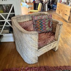 Vintage Split Bamboo Club Chair 