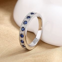 Design European and American high-grade blue zircon temperament and fashion