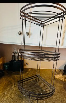 3-Tier Metal Corner Shelf Rack