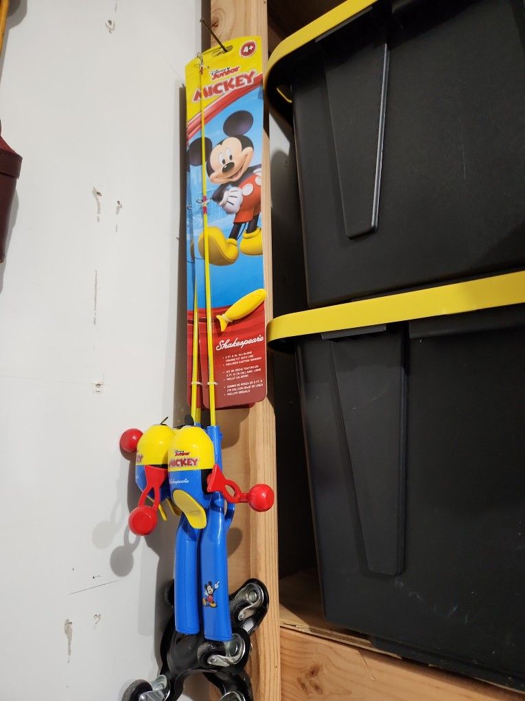 3 Mickey Mouse Fishing Rods