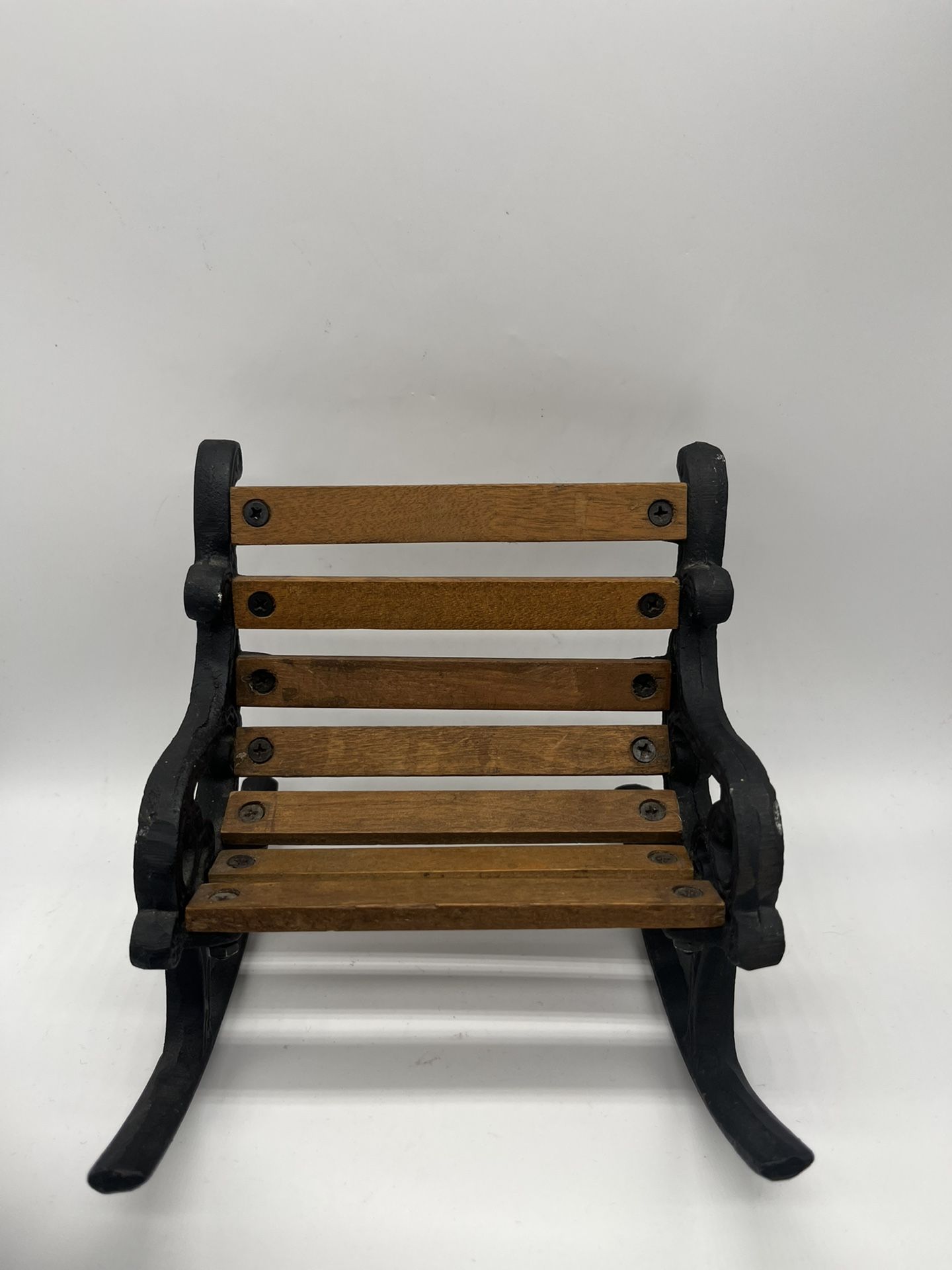 Vintage Doll Rocking Bench Cast Iron and Wood 