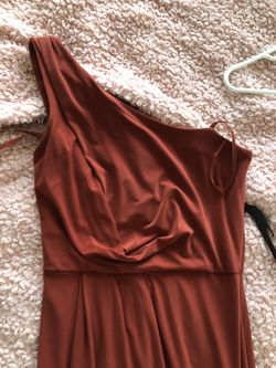 Rust orange full length long dress