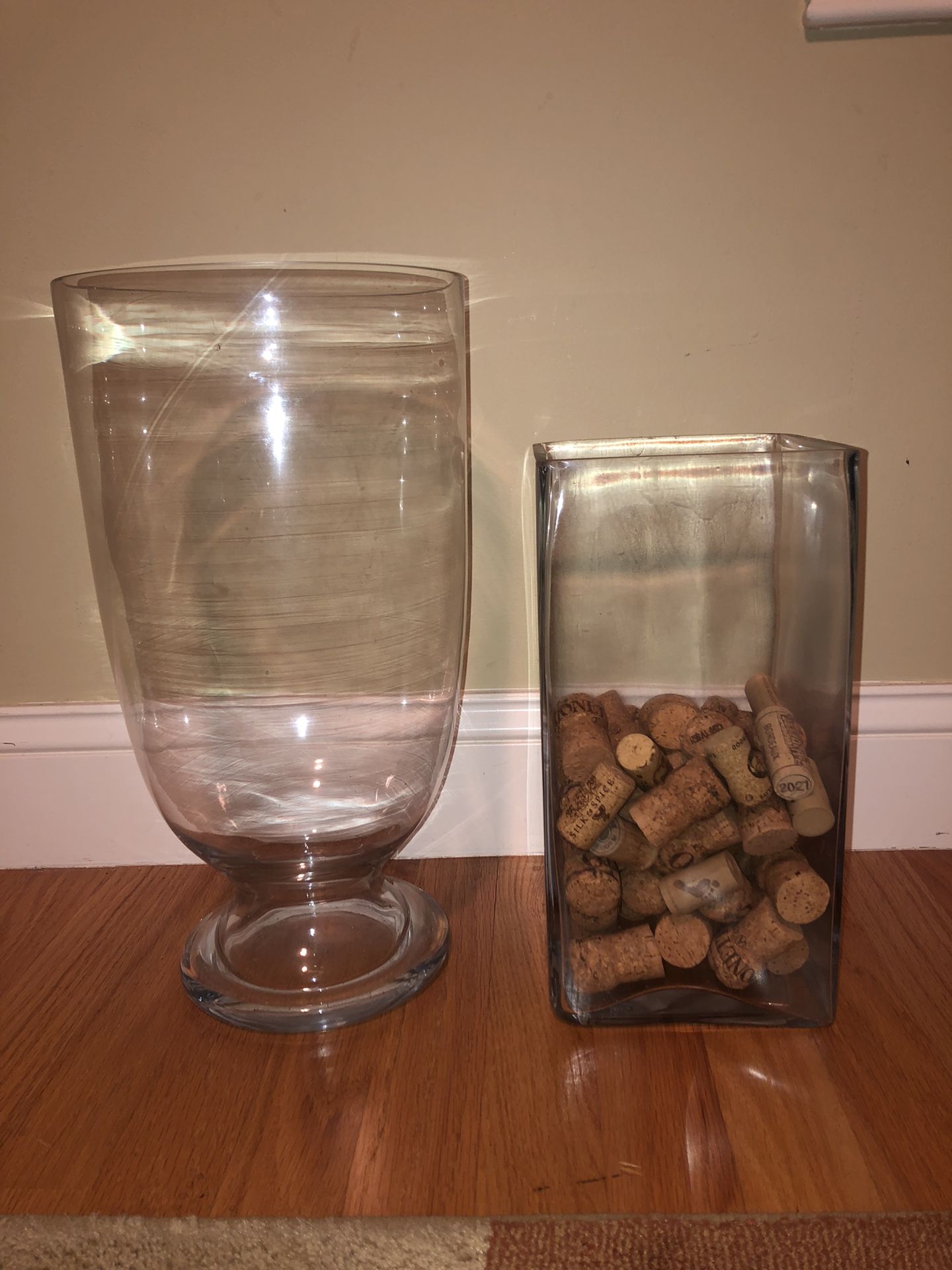 2 large Glass Vases