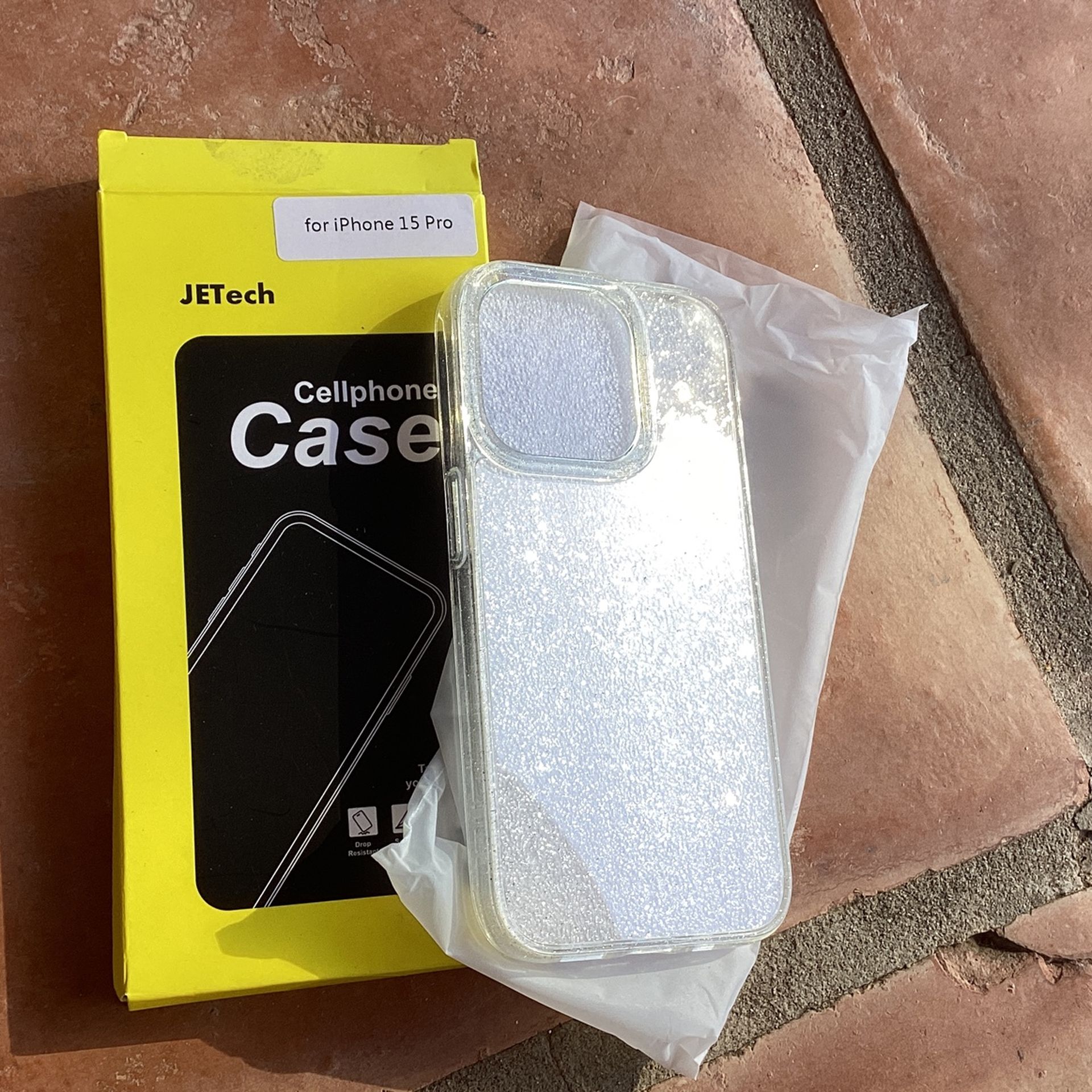 iPhone 15 Pro Clear Sparkle Case White Or Grey