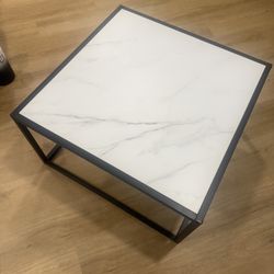 Modern White Marble Coffee Table – Like New