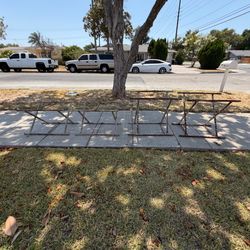 4 Vintage Heavy-Duty Industrial Steel Scaffolding A-Frames Perfect for DIY Rustic Projects $70 OBO