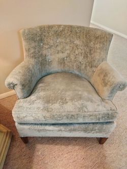 2 Crushed Velvet Upholstered Arm Chairs