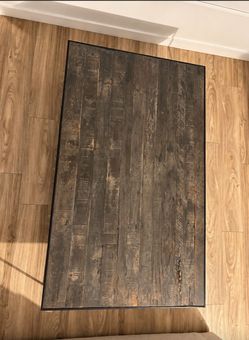Large Rustic Industrial Wood & Metal Coffee Table