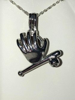 NEW Silver Plated Charms with pearl with 20 inch Sterling Silver chain . Check out my other Pearl charm necklaces