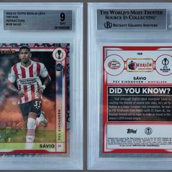 2022-23 Merlin UEFA Club Competitions - Sávio - Vintage Merlin Refractor  / GRADED BGS 9