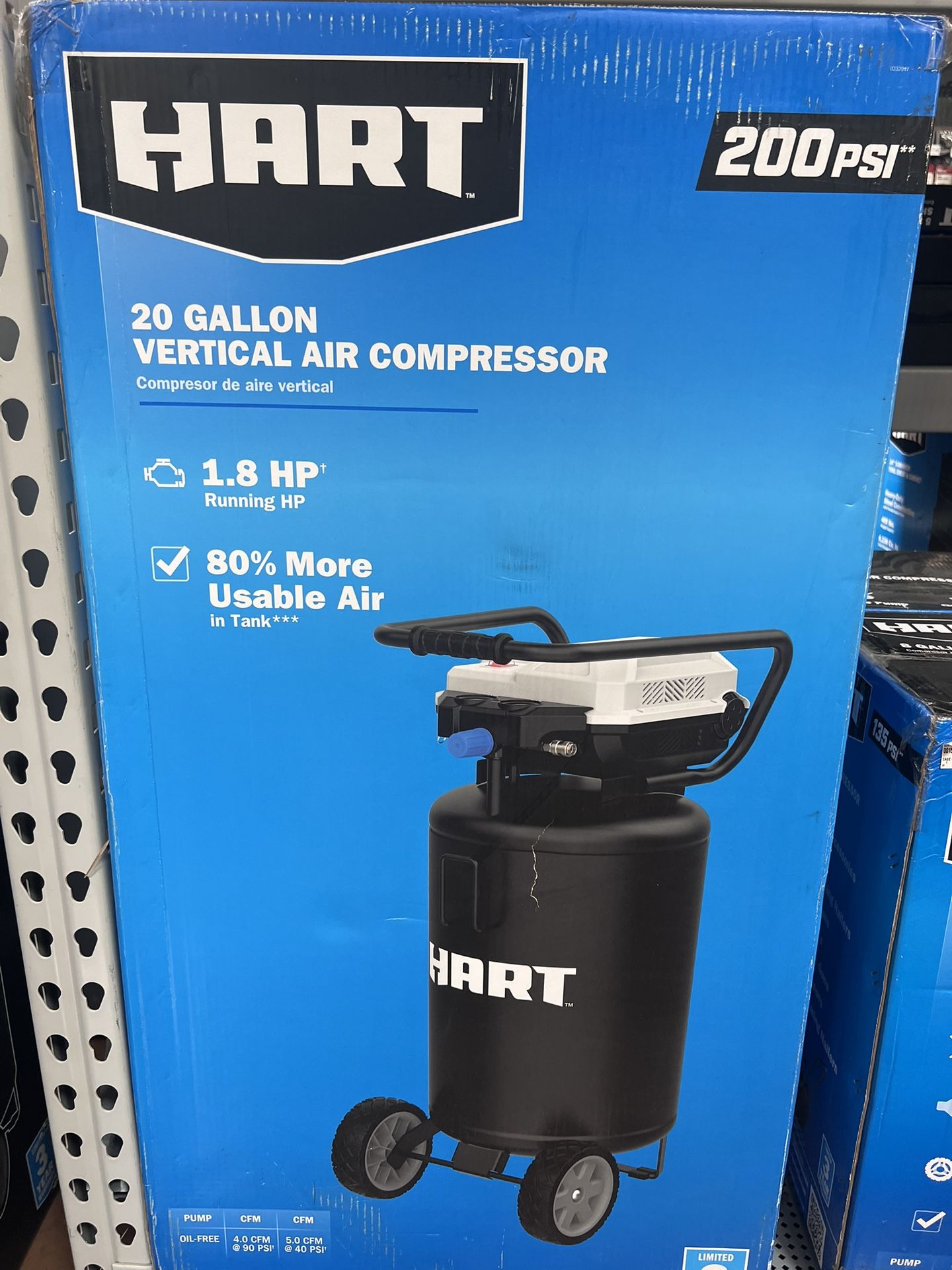 NEW/NUEVO- Hart Air Compressor 20 Gallon