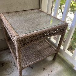 Glass Top Outdoor Table