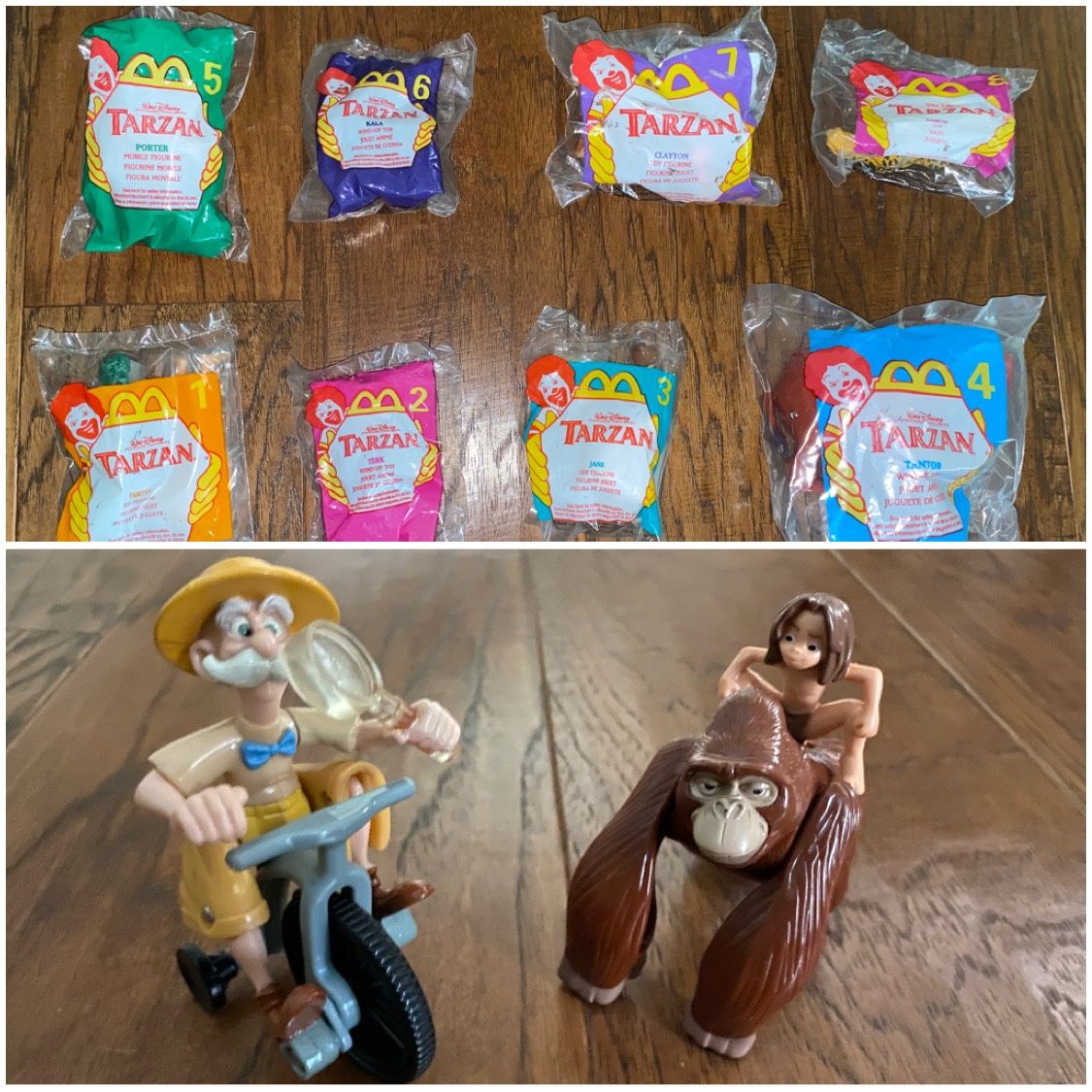 Disney Tarzan McDonald's Happy Meal Toys 1999 NEW complete set of 8 plus 3 extra figures.