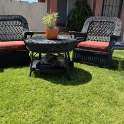 Black Rattan Patio Set